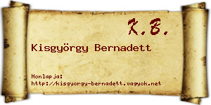 Kisgyörgy Bernadett névjegykártya