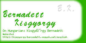 bernadett kisgyorgy business card